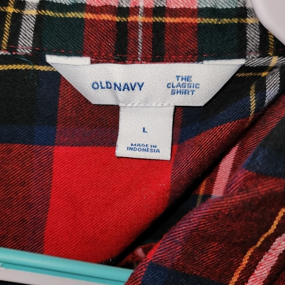 Old Navy Plaid Button Up, Ladies Large - Picture 4 of 4